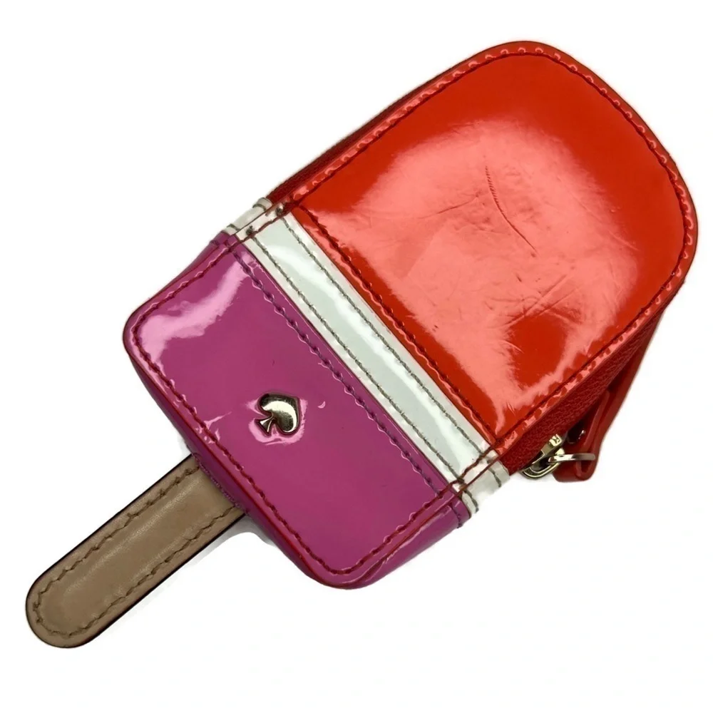 Kate Spade Popsicle Orange Pink White Coin Bag Purse Novelty